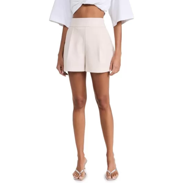 Susana Monaco Womens Faux Leather Pleated ShortsBlanched Almond