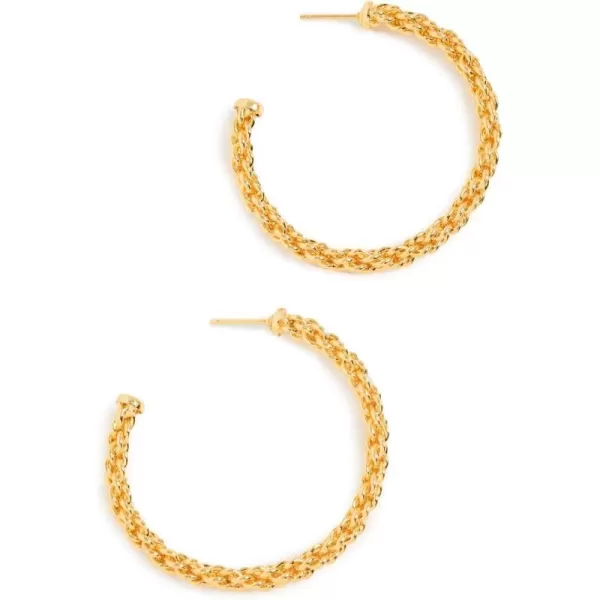 Sylvia Toledano Womens Chain Hoop EarringsGold