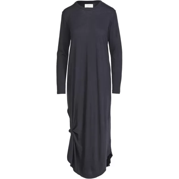 THE GREAT Womens Long Sleeve Side Knot DressAlmost Black