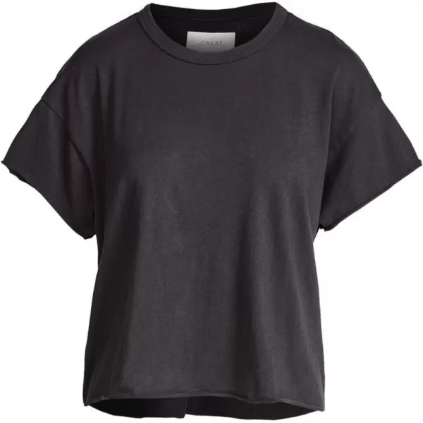 THE GREAT Womens The Crop TeeAlmost Black