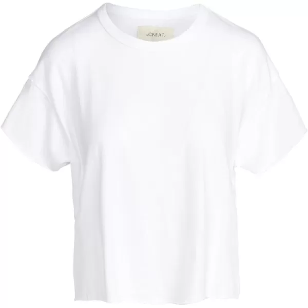 THE GREAT Womens The Crop TeeTrue White