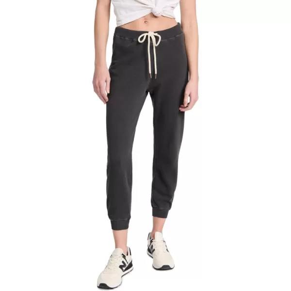 THE GREAT Womens The Cropped SweatpantsWashed Black