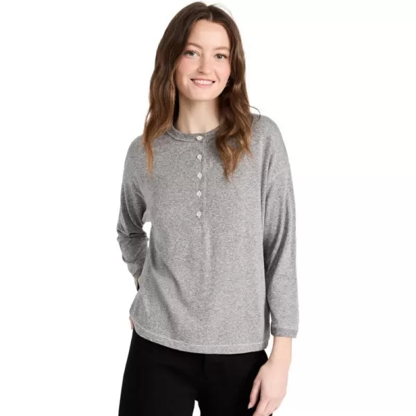 THE GREAT Womens The Shrunken HenleyHeather Grey