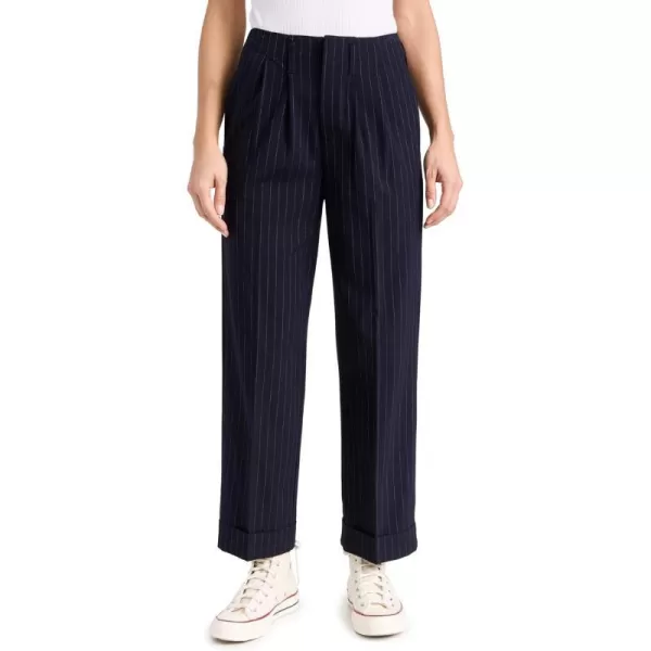 THE GREAT Womens The Tradesman PantsNavy Pin Stripe