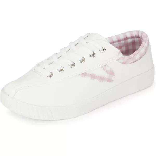 TRETORN Womens Nylite Plus Canvas SneakersWhitePink Gingham