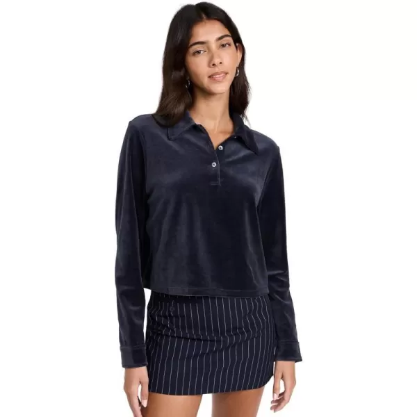 Theory Womens Cropped Polo ShirtNocturne Navy