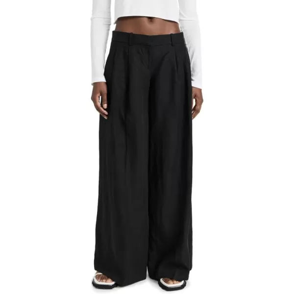 Theory Womens Low Rise Pleated PantsBlack