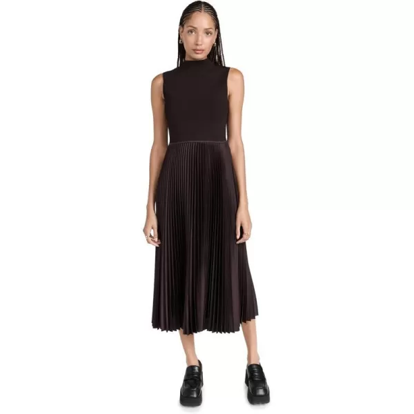 Theory Womens Pleated Combo DressMink