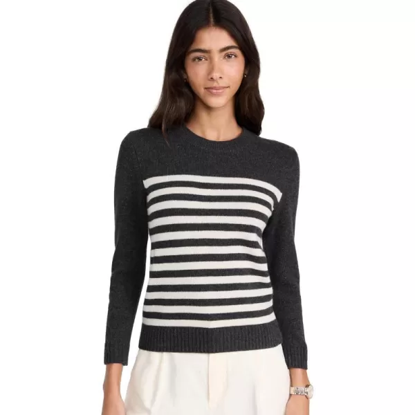 Theory Womens Shrunken Crew SweaterCharcoalIvory