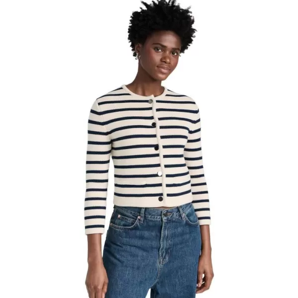 Theory Womens Stripe CardiganCreamBright Navy