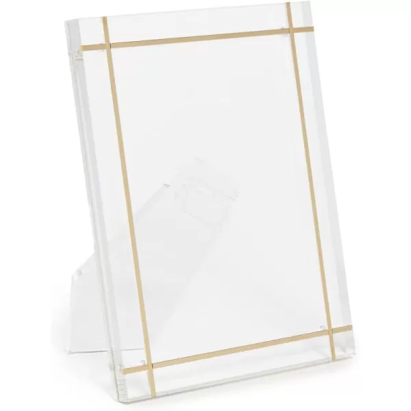 Tizo Design Womens Lucite Frame with Brass Inlay ClearGold Metal One SizeClearGold Metal