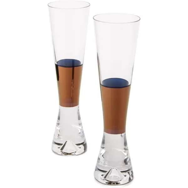 Tom Dixon Tank Champagne Glasses Set ClearCopper One SizeClearCopper