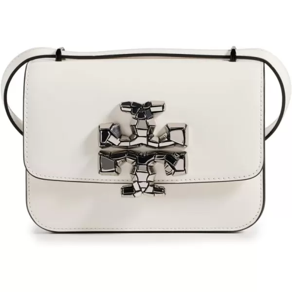 Tory Burch Womens Eleanor Spazzolato Small Convertible Shoulder BagBlanc