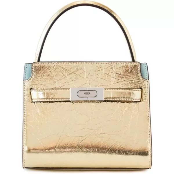 Tory Burch Womens Lee Radziwill Metallic Petite Double Bag18 Kt Gold