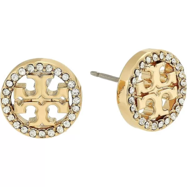 Tory Burch Womens Miller Pave Stud EarringsGold