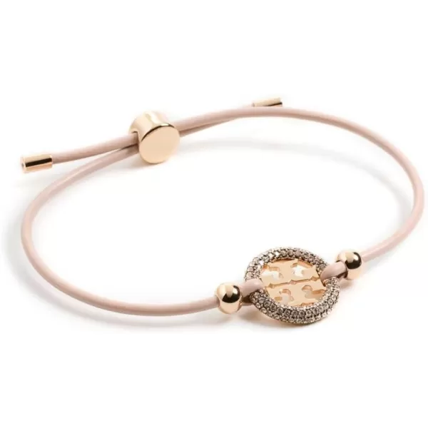 Tory Burch Womens Miller Slider BraceletTory GoldPinkCrystal