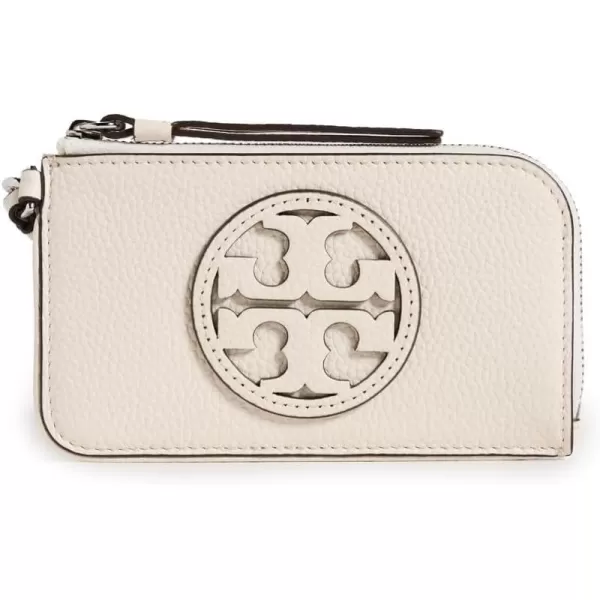 Tory Burch Womens Miller Zip Card CaseIvory