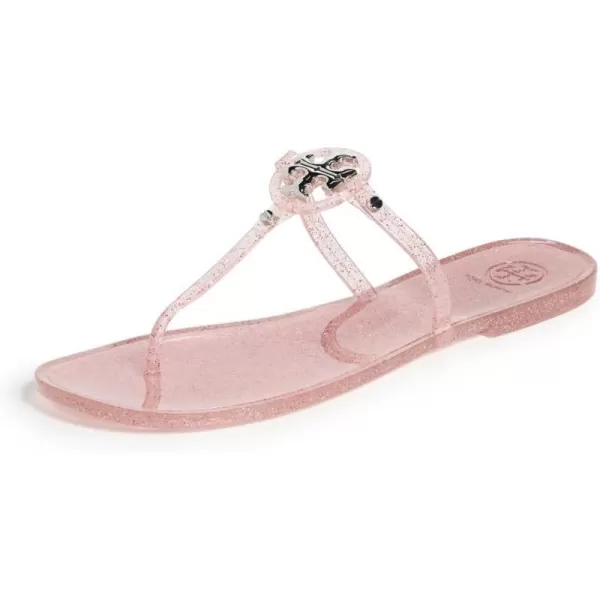 Tory Burch Womens Mini Miller Flat Thong Flip FlopsPink LoveSilver