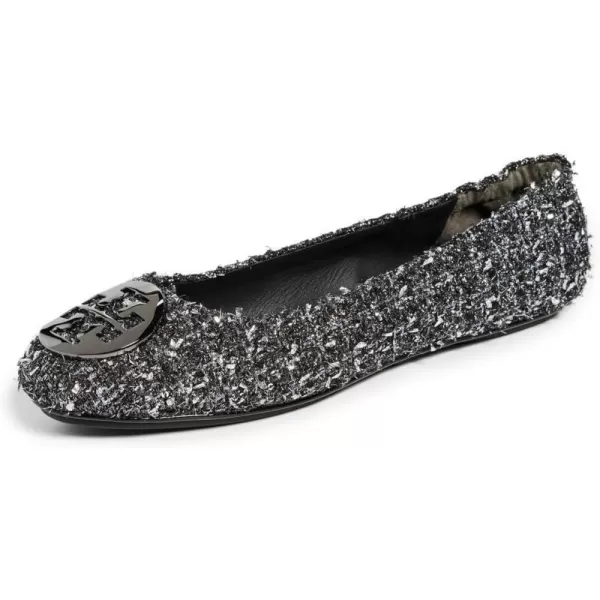 Tory Burch Womens Minnie Travel Ballet FlatsSilver ConfettiGunmetal