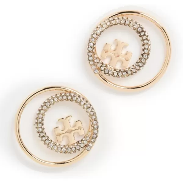 Tory Burch Womens Open Miller Stud EarringsTory GoldCrystal