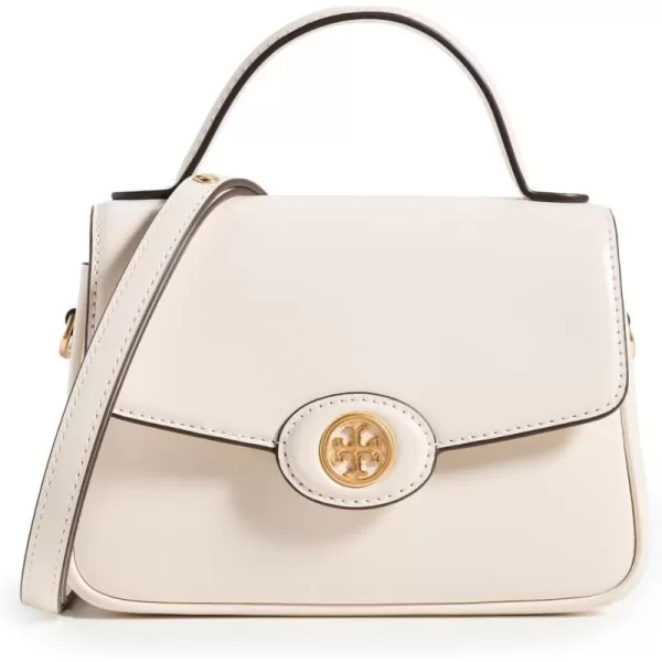 Tory Burch Womens Robinson Spazzolato Small Top Handle BagLight Cream