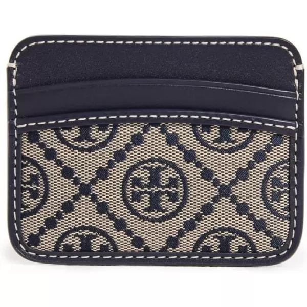 Tory Burch Womens T Monogram Jacquard Card Case Tory Navy Blue Print One SizeTory Navy