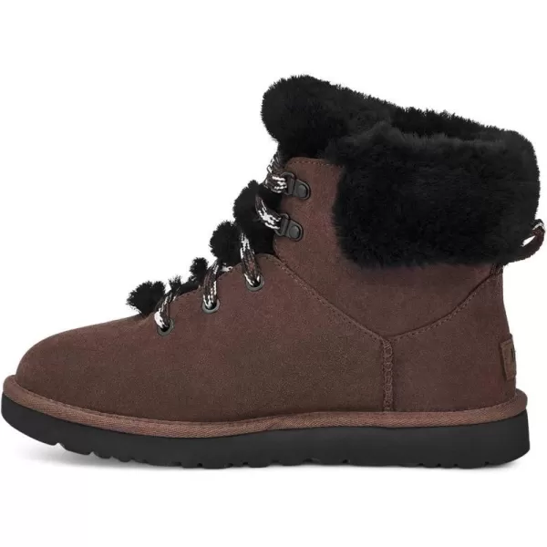 UGG Womens Classic Mini Alpine Lace Fashion BootBurnt Cedar