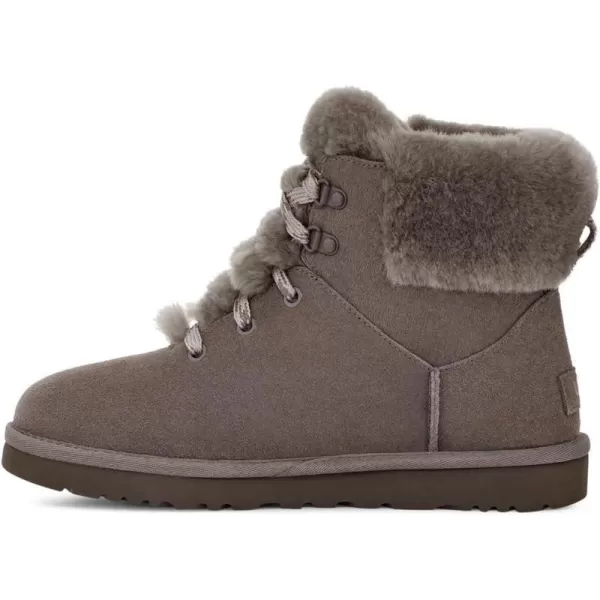 UGG Womens Classic Mini Alpine Lace Fashion BootCharcoal