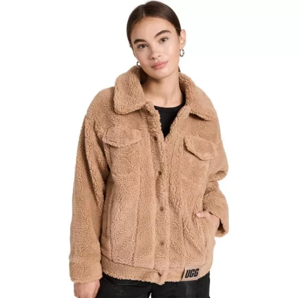 UGG Womens Frankie Sherpa Trucker JacketCamel