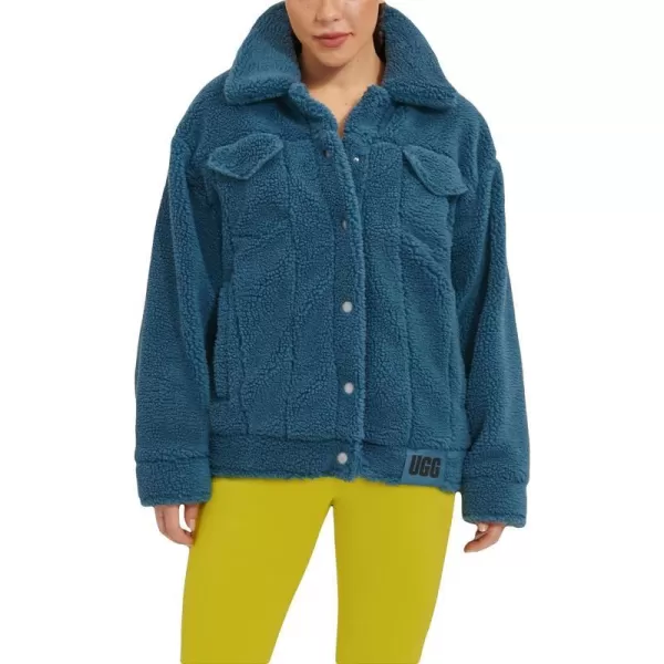 UGG Womens Frankie Sherpa Trucker JacketHonor Blue