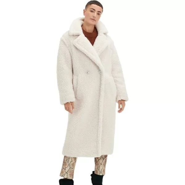 UGG Womens Gertrude Long Teddy CoatWinter White