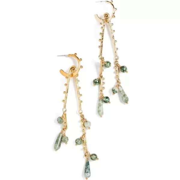 Ulla Johnson Womens Beaded Chandelier EarringsTree Agate