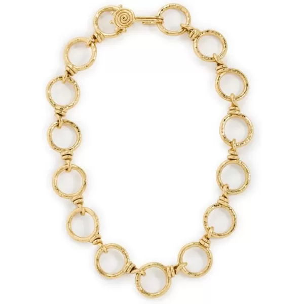 Ulla Johnson Womens Hammered Circle Chain NecklaceBrass