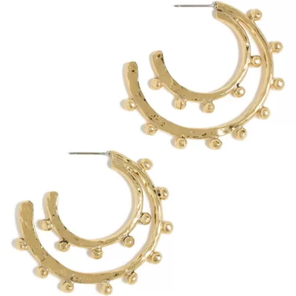 Ulla Johnson Womens Hammered Textured Hoop EarringsBrass