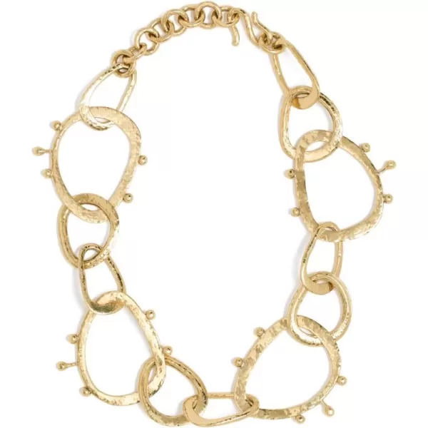 Ulla Johnson Womens Hammered Textured Organic Chain NecklaceBrass