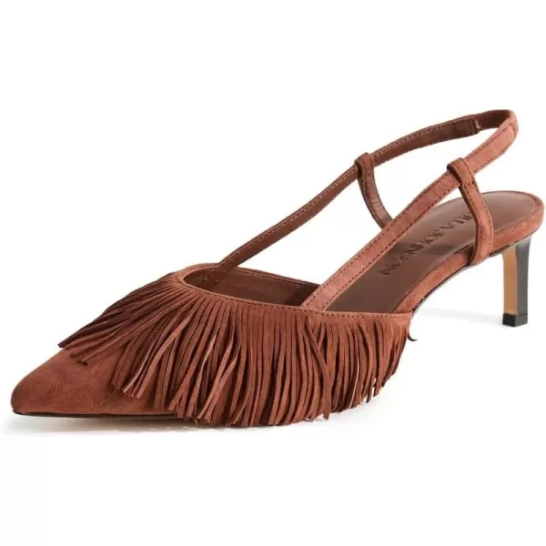 Ulla Johnson Womens Shira Fringe Sling BacksMahogany