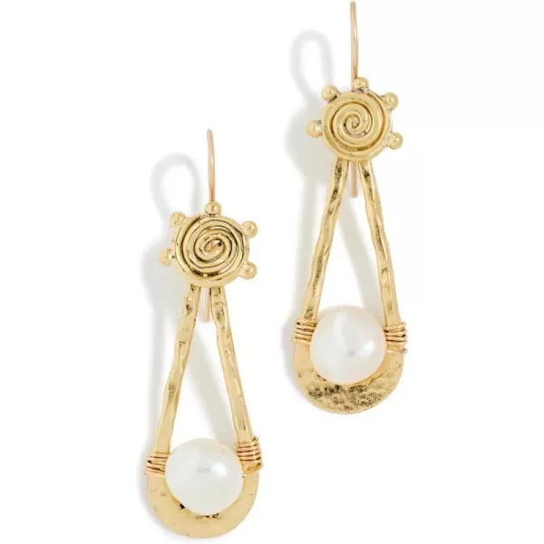 Ulla Johnson Womens Spiral Drop Stone EarringsPearl