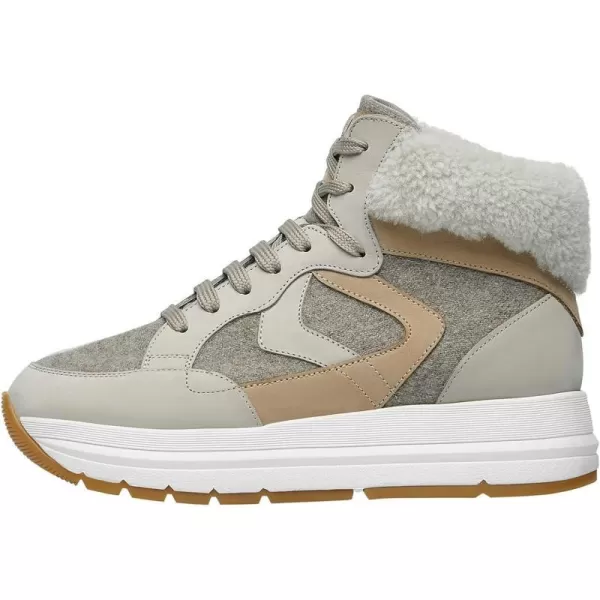 VOILE BLANCHE Womens Maran Flash High 2 Fur SneakersCreamBeige