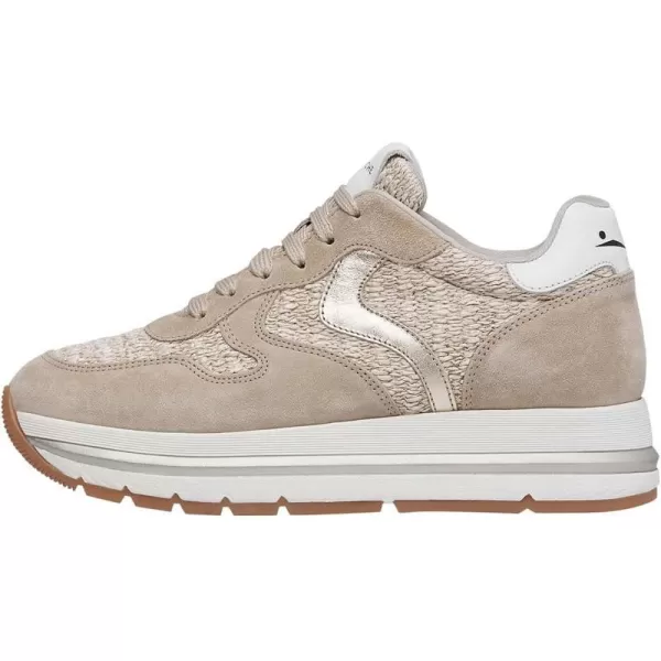 VOILE BLANCHE Womens Maran SneakersSuedeRaffia Sand Beige