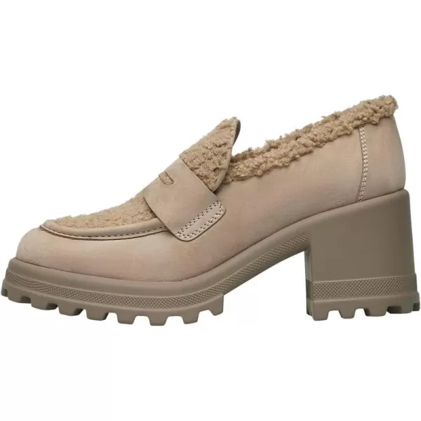 VOILE BLANCHE Womens Tani Heeled LoafersBeige