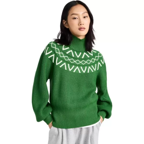 Varley Womens Marcie Fair Isle Yoke Knit PulloverVerdant Green