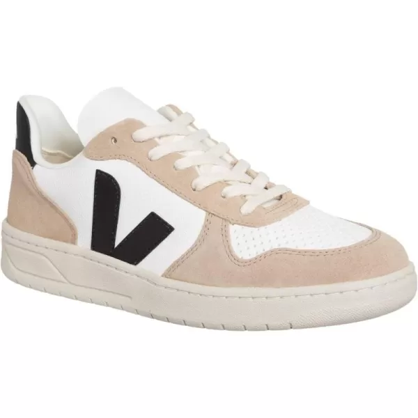 Veja Mens V 10 B Mesh SneakersExtra WhiteBlackSahara