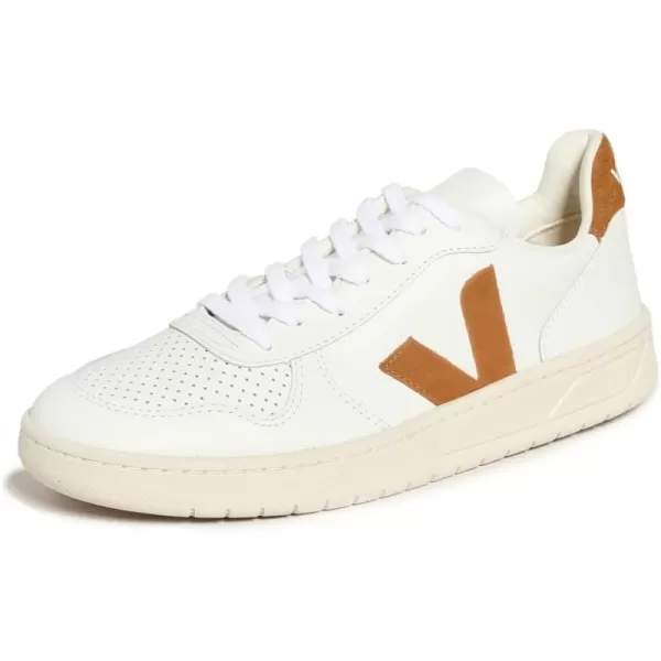 Veja Mens V10 Leather SneakersExtra WhiteCamel