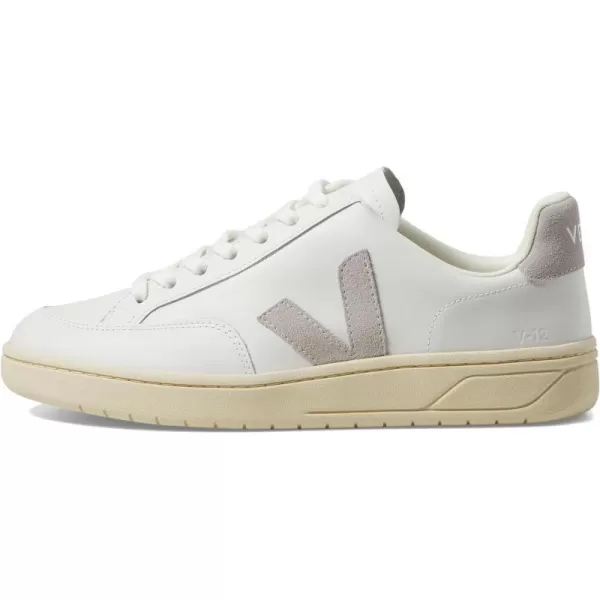 Veja Mens V10 Leather SneakersExtra WhiteLight Grey