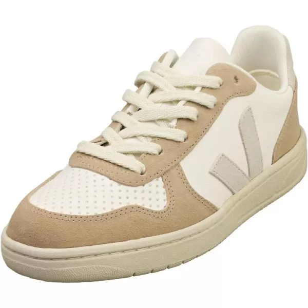 Veja Mens V10 Leather SneakersExtra WhiteNaturalSahara