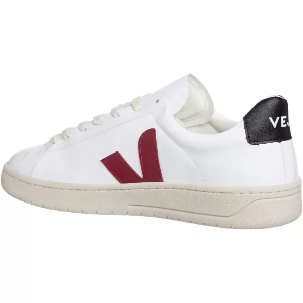 Veja Mens V10 Leather SneakersWhite  Marsala  Black