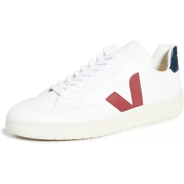 Veja Mens V10 Leather SneakersWhite  Marsala  Nautico