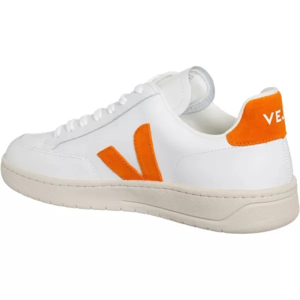 Veja Mens V10 Leather SneakersWhite  Pumpkin