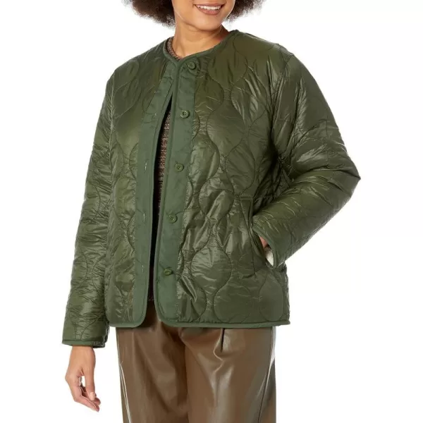 Velvet Womens Marissa Quilted Sherpa Reversible JacketArmy