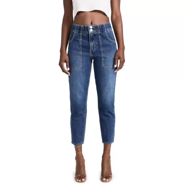 Veronica Beard Jean Womens Arya Cargo Straight Jeans with Elastic WaistRunaway